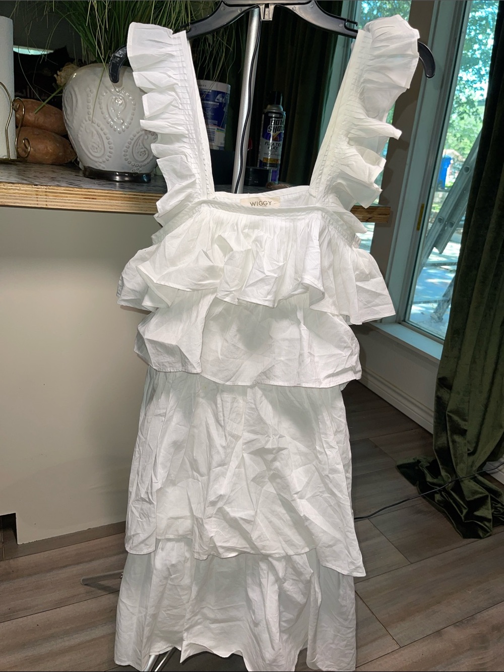 Wiggy Kit Tiered Cotton Ruffle Dress Size XS